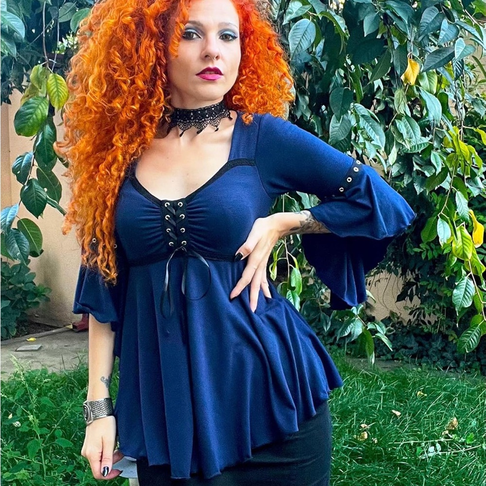 Dare to Wear Ofelia Corset Tops Medieval Gothic Steampunk Women Shirt  size 1X